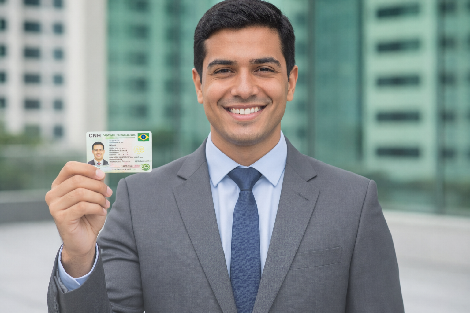 Pessoa segurando CNH